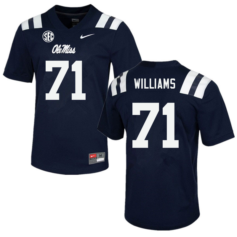 Ole Miss Rebels #71 Jayden Williams College Football Jerseys Sale-Navy
